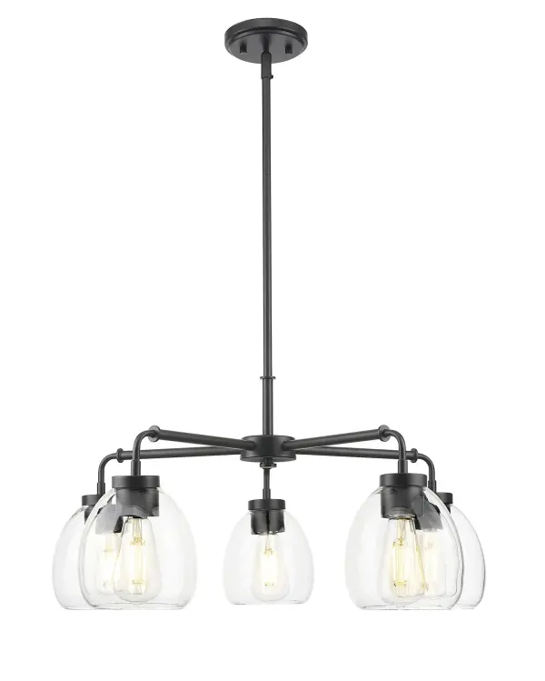 Dawes 5-Light Chandelier in Matte Black - Image 1