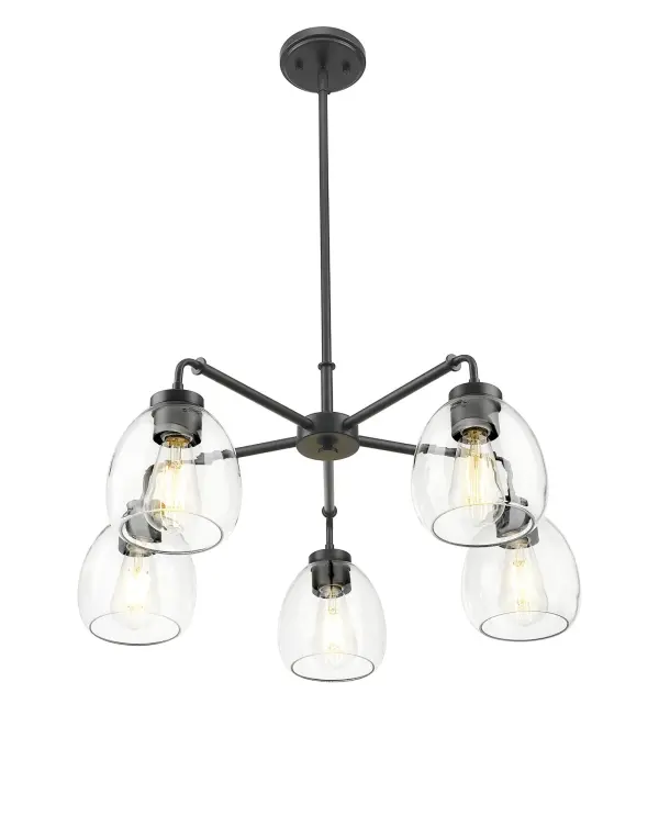 Dawes 5-Light Chandelier in Matte Black - Image 2
