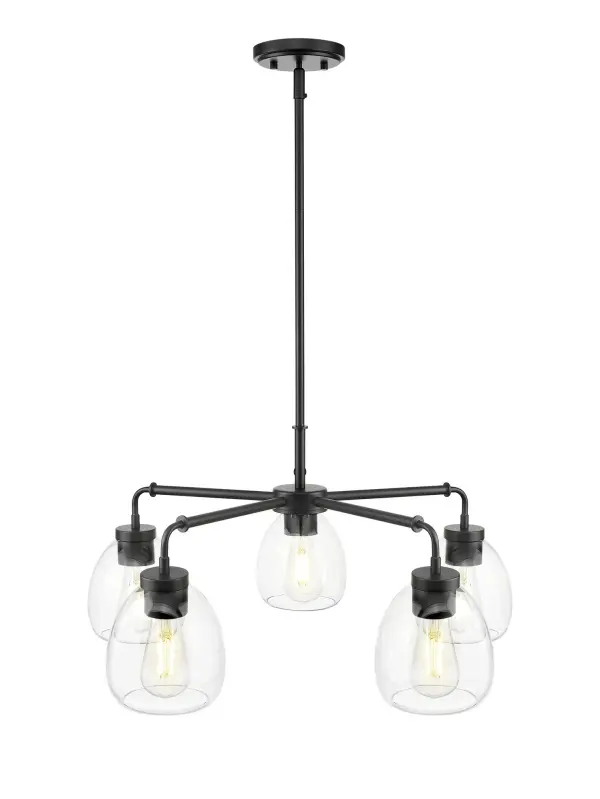 Dawes 5-Light Chandelier in Matte Black - Image 3
