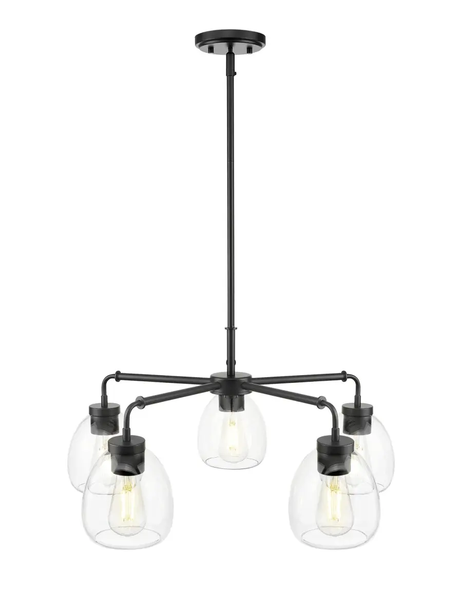 Dawes 5-Light Chandelier in Matte Black - Image 3