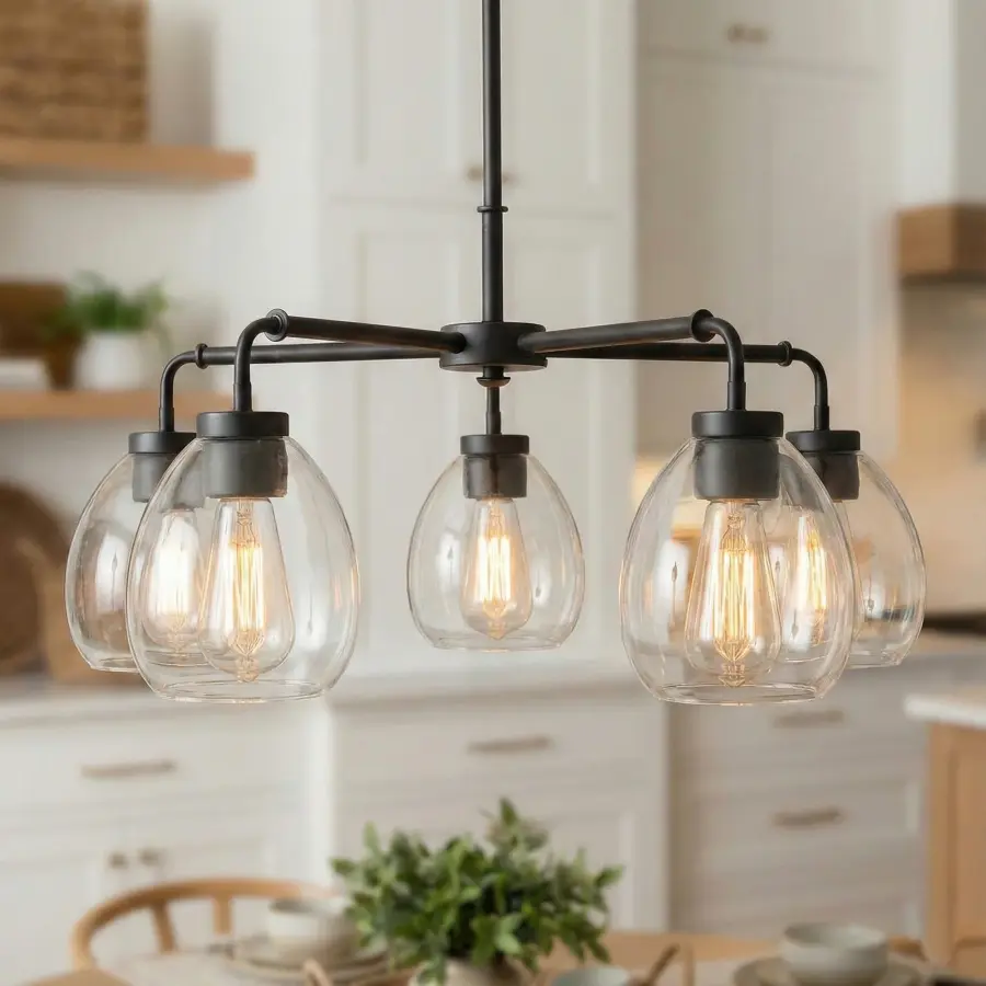 Dawes 5-Light Chandelier in Matte Black - Image 7