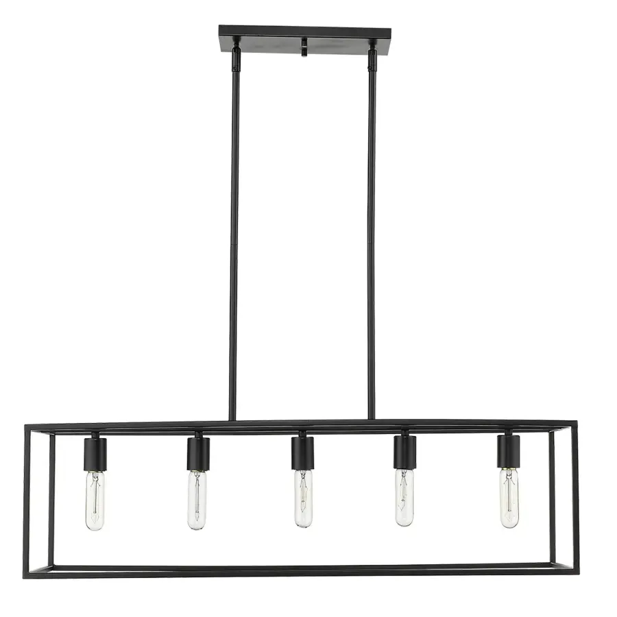 Cobar 5-Light Island Pendant in Matte Black - Image 1
