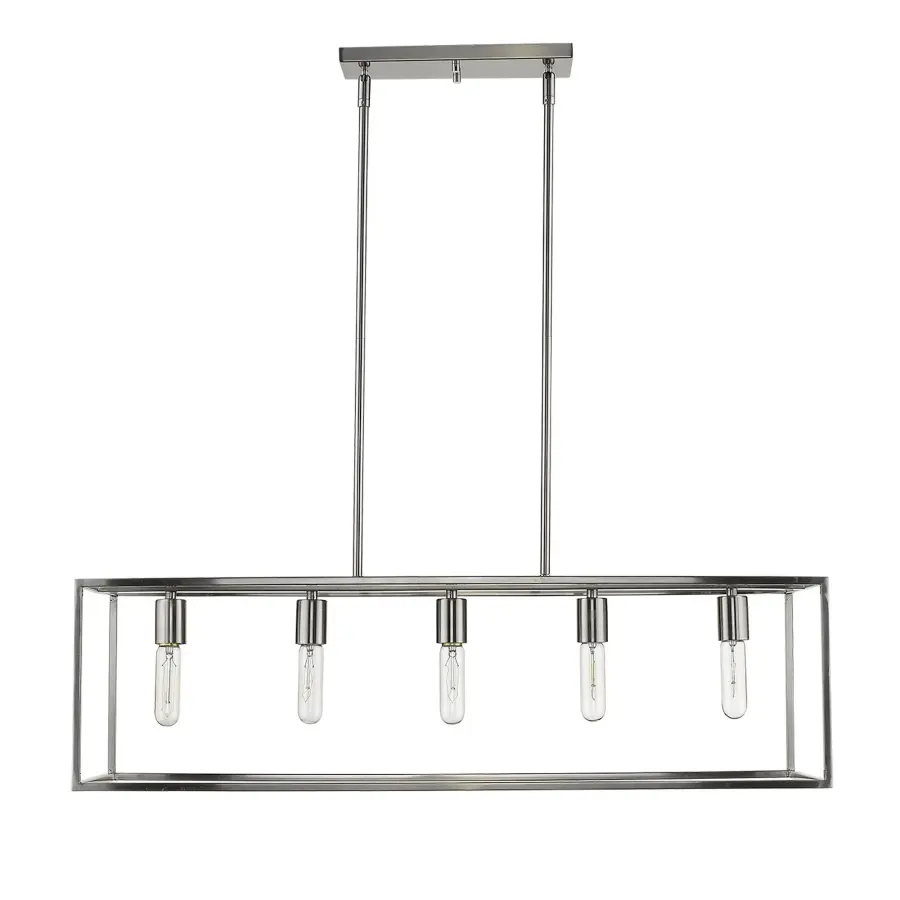 Cobar 5-Light Island Pendant in Satin Nickel - Image 1