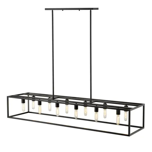 Cobar 12-Light Island Pendant in Matte Black - Image 1