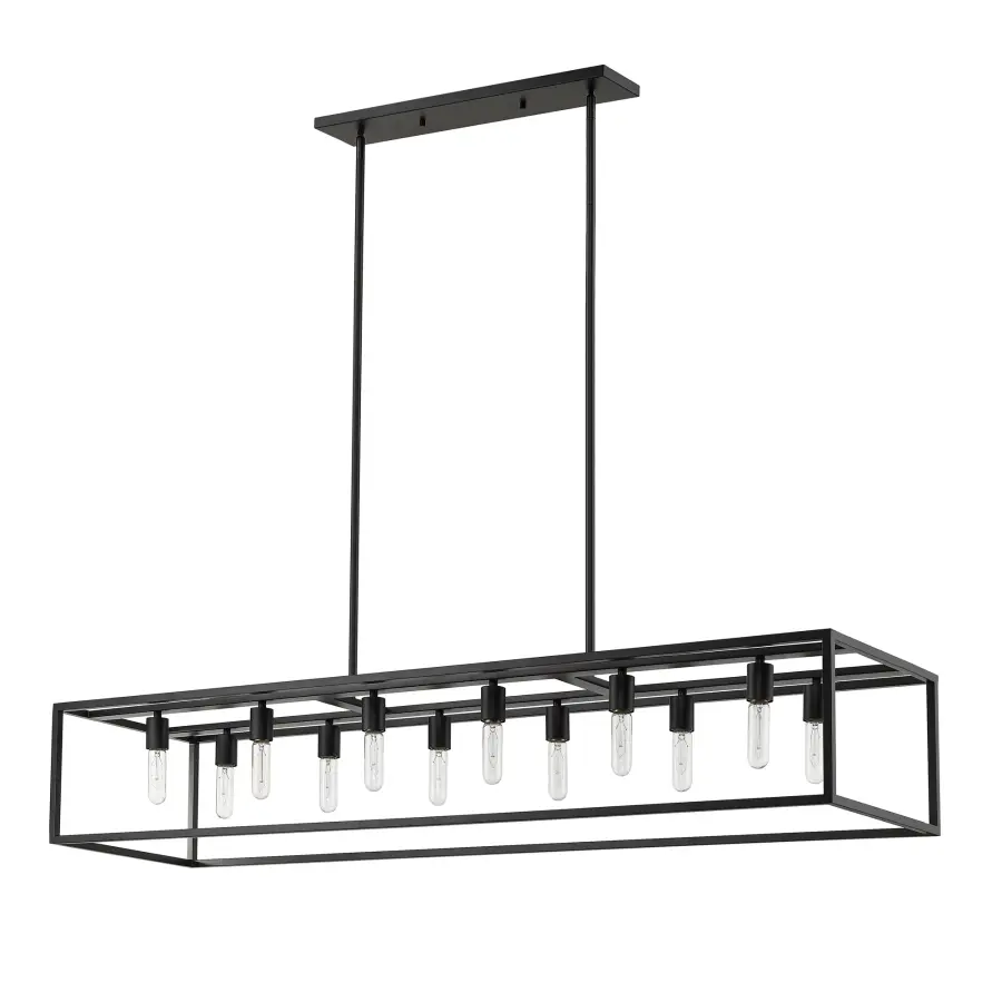 Cobar 12-Light Island Pendant in Matte Black - Image 2