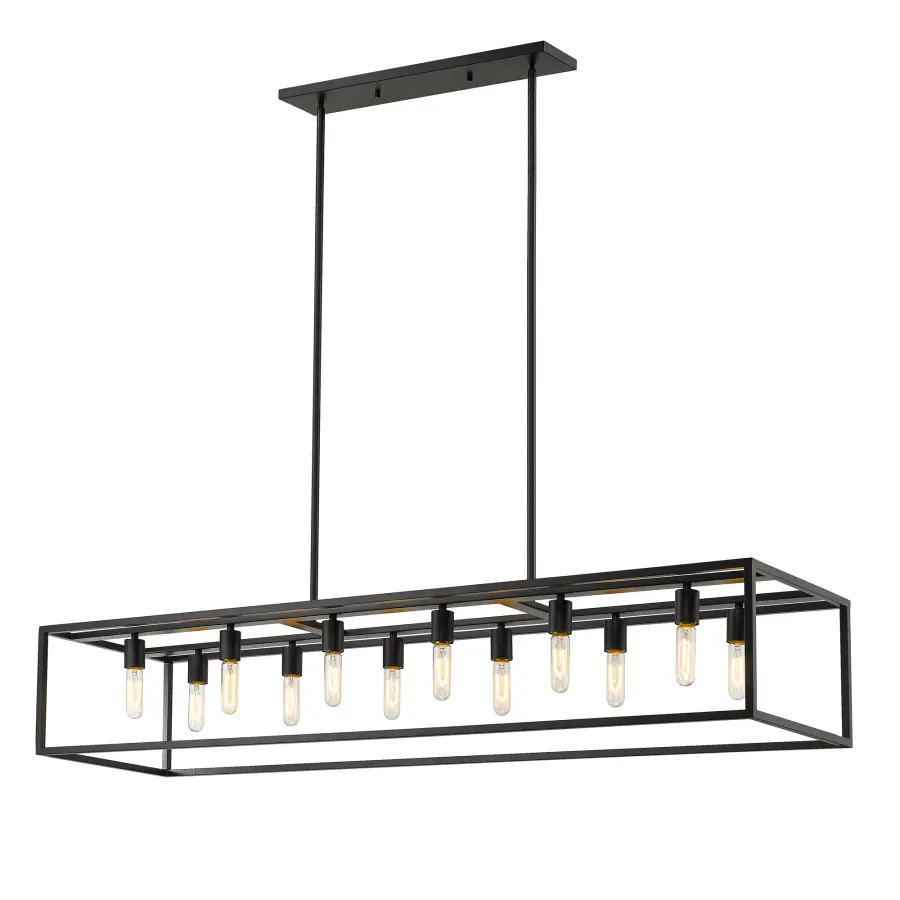 Cobar 12-Light Island Pendant in Matte Black - Image 3