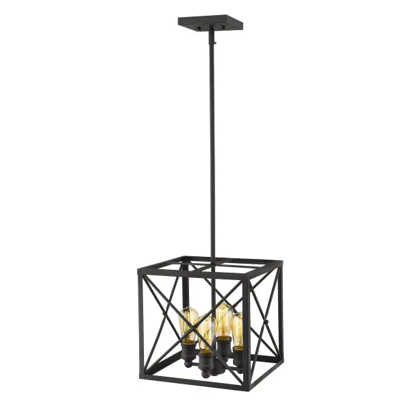 Brooklyn 4-Light Pendant in Matte Black - Image 1