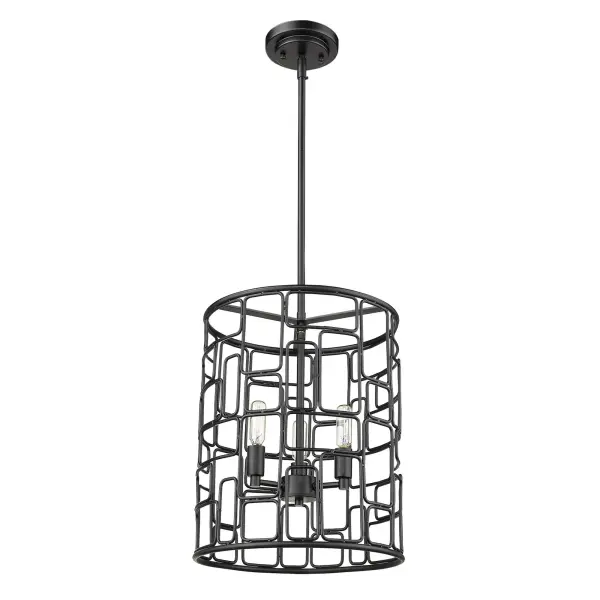 The Amoret 3-Light Convertible Pendant combines industrial charm with practical versatility. Its matte black steel construction and candelabra-style sockets create a modern farmhouse aesthetic, while convertible mounting allows for semi-flush or pendant installation.