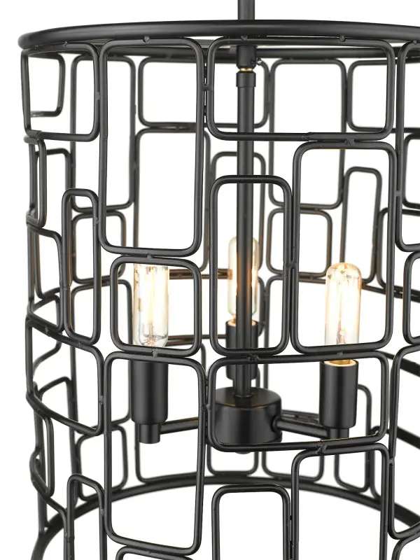 Amoret 3-Light Convertible Pendant in Matte Black - Image 6