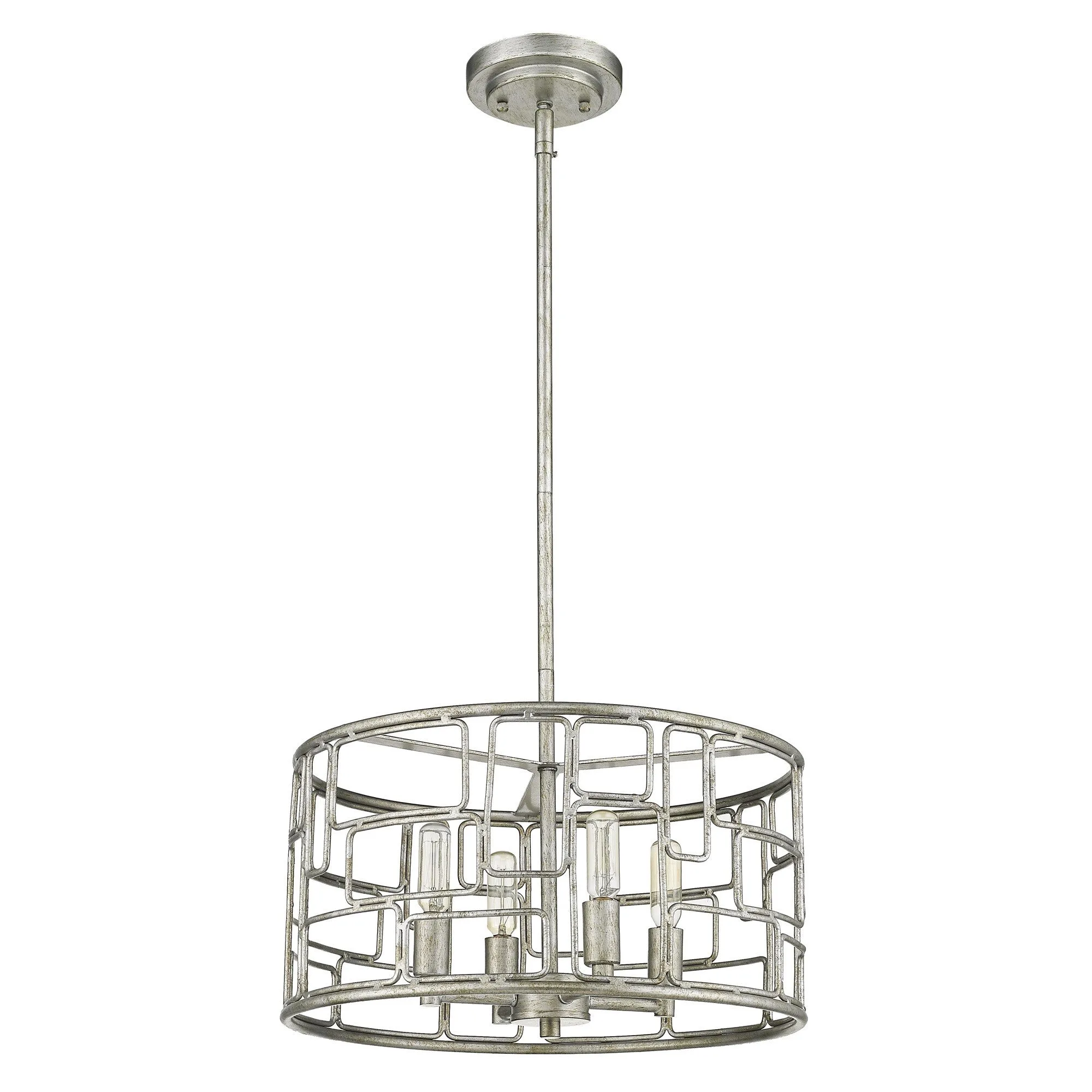 Amoret 4-Light Convertible Pendant in Antique Silver