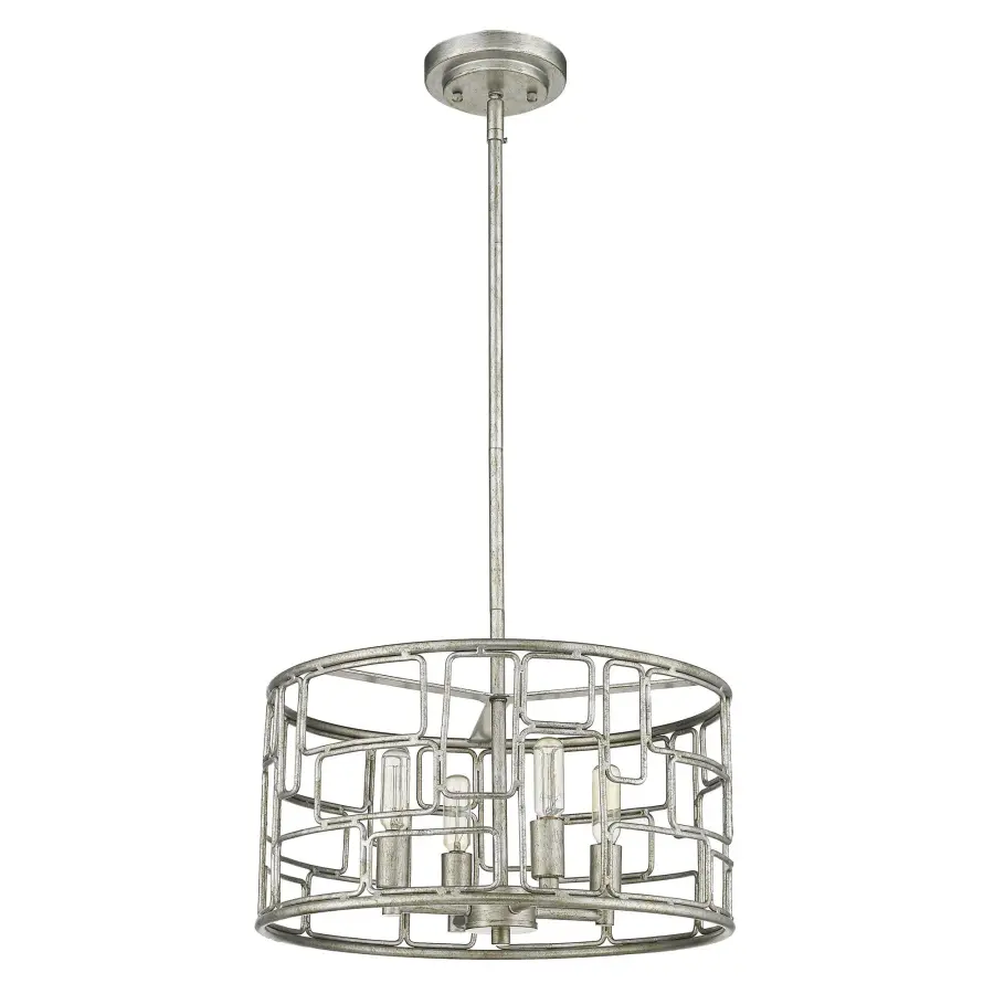 Amoret 4-Light Convertible Pendant in Antique Silver - Image 1