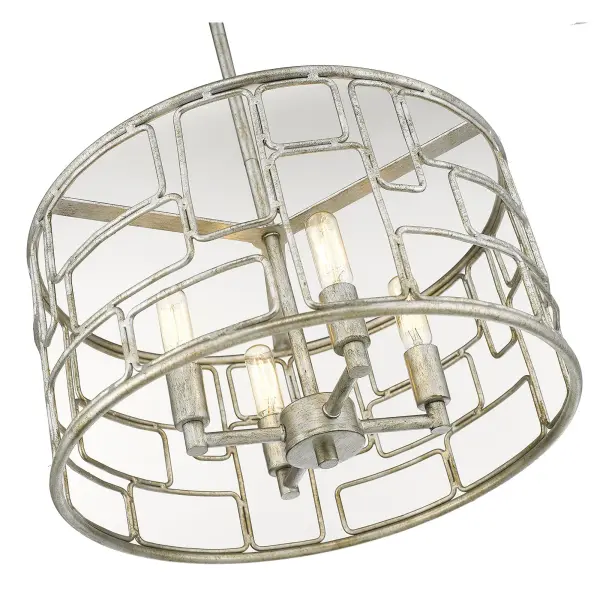 Amoret 4-Light Convertible Pendant in Antique Silver - Image 4