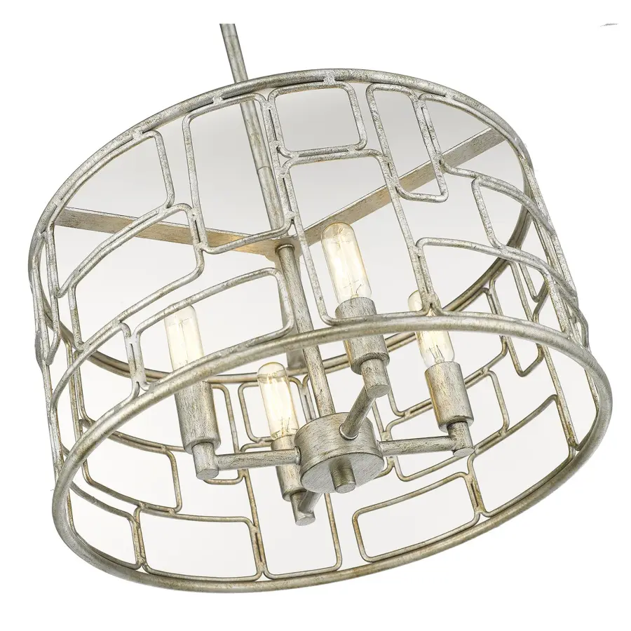 Amoret 4-Light Convertible Pendant in Antique Silver - Image 4