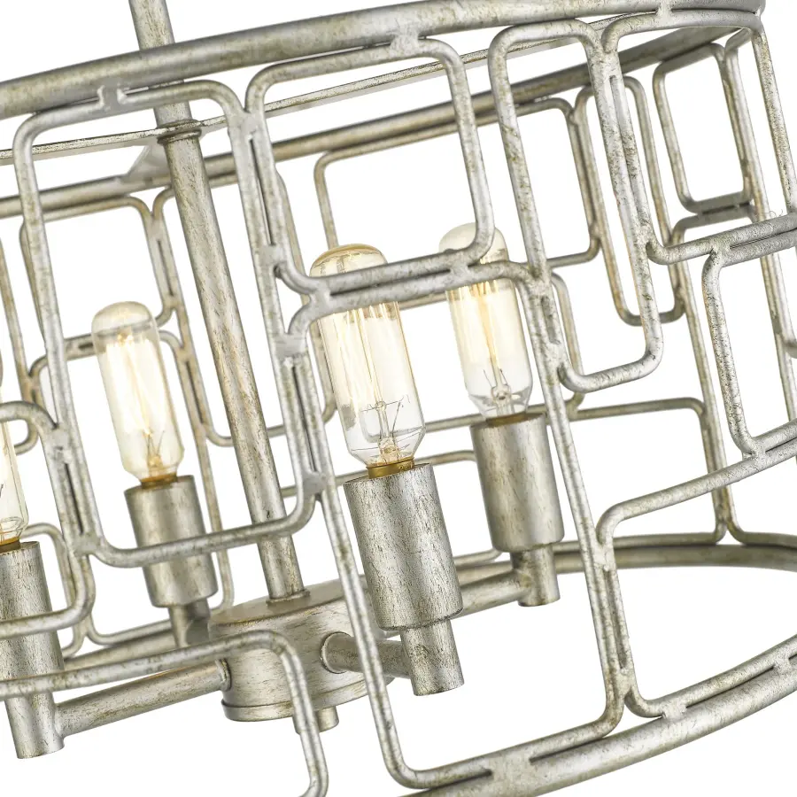 Amoret 4-Light Convertible Pendant in Antique Silver - Image 5