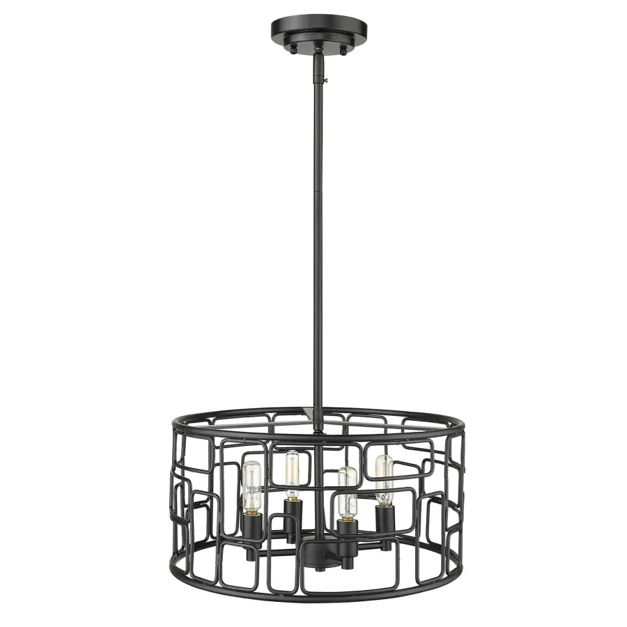 Amoret 4-Light Convertible Pendant in Matte Black - Image 1