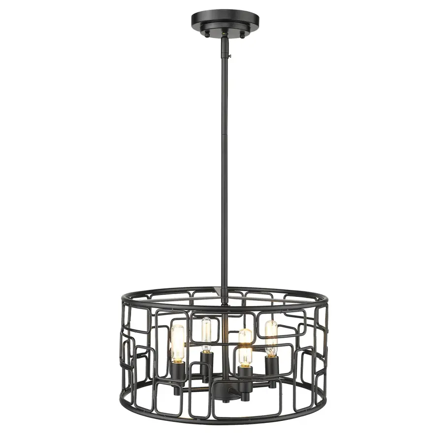 Amoret 4-Light Convertible Pendant in Matte Black - Image 2