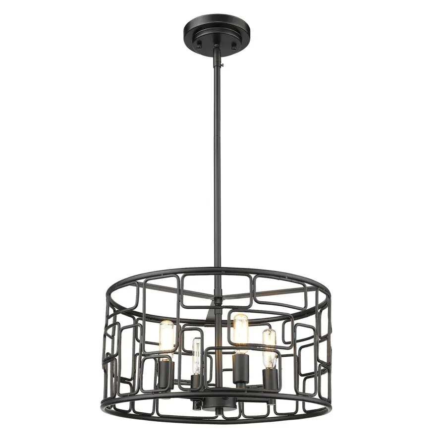 Amoret 4-Light Convertible Pendant in Matte Black - Image 3