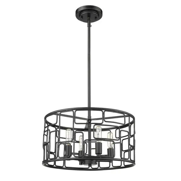 Amoret 4-Light Convertible Pendant in Matte Black - Image 4