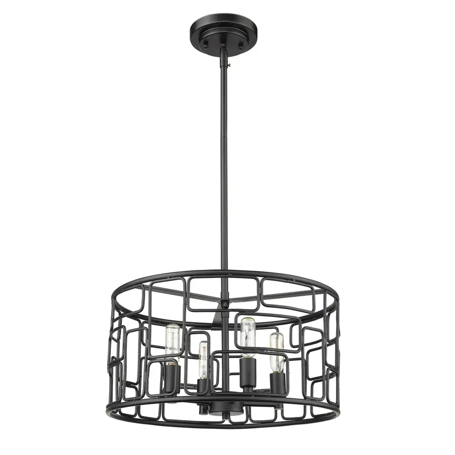 Amoret 4-Light Convertible Pendant in Matte Black - Image 4
