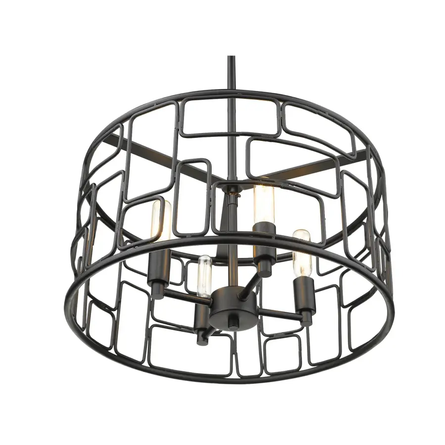 Amoret 4-Light Convertible Pendant in Matte Black - Image 5
