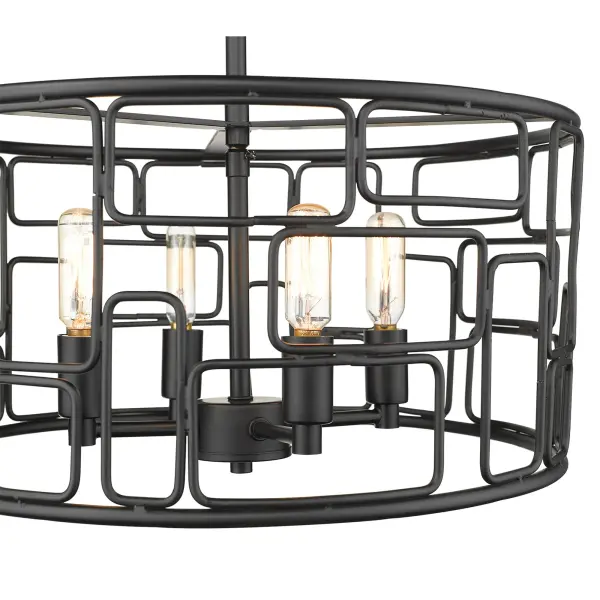 Amoret 4-Light Convertible Pendant in Matte Black - Image 6