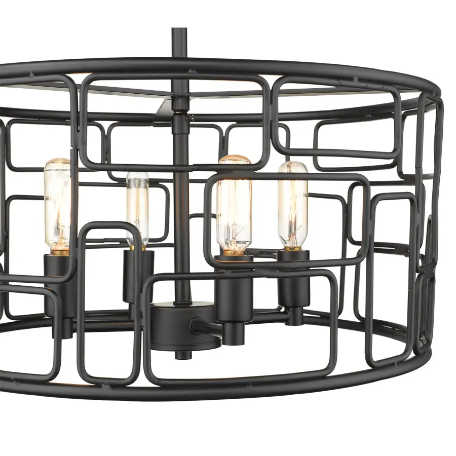Amoret 4-Light Convertible Pendant in Matte Black - Image 6