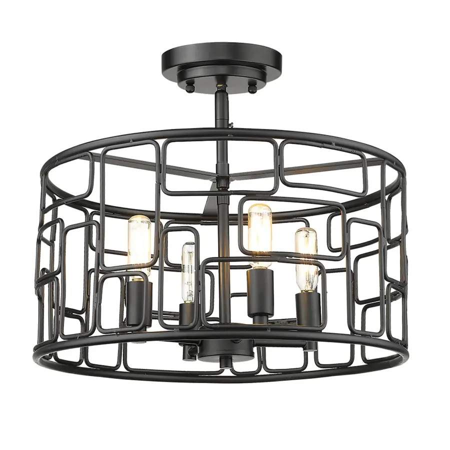 Amoret 4-Light Convertible Pendant in Matte Black - Image 7