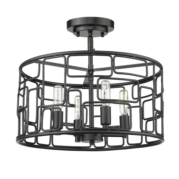 Amoret 4-Light Convertible Pendant in Matte Black - Image 8