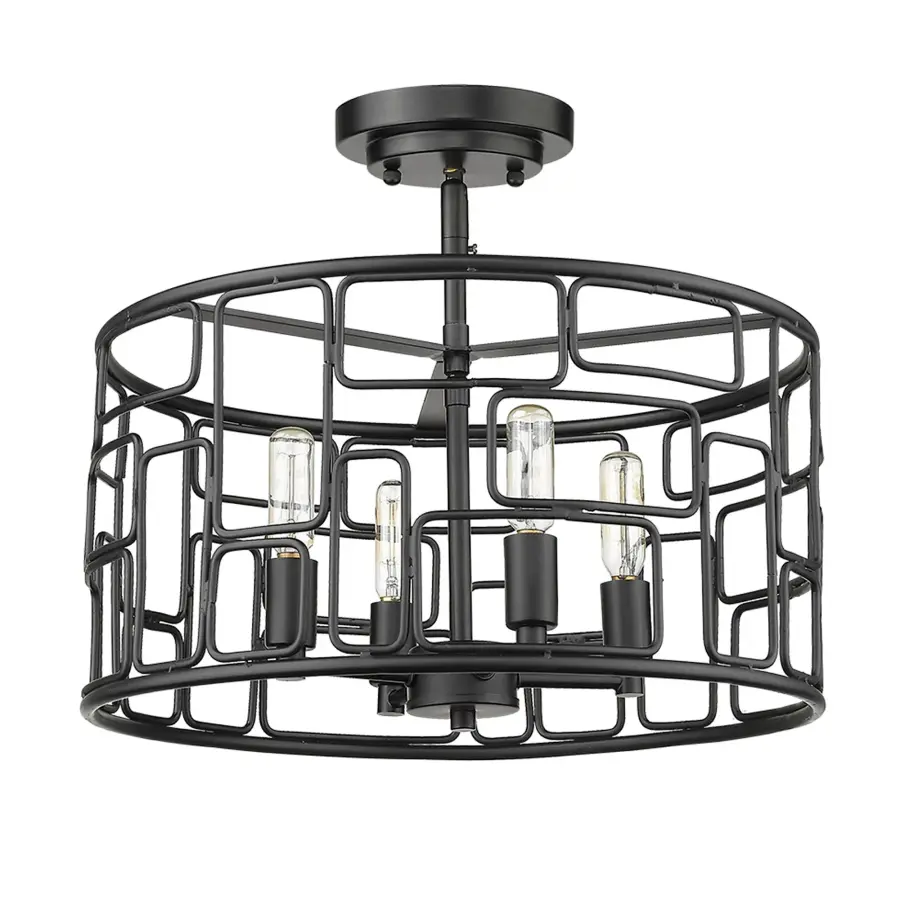 Amoret 4-Light Convertible Pendant in Matte Black - Image 8