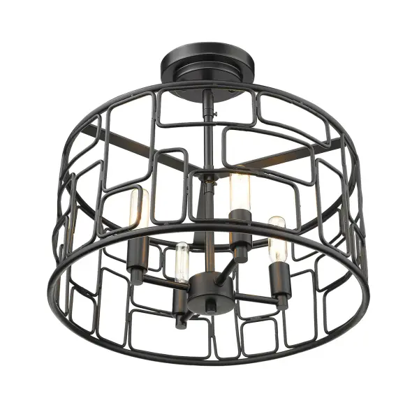 Amoret 4-Light Convertible Pendant in Matte Black - Image 9