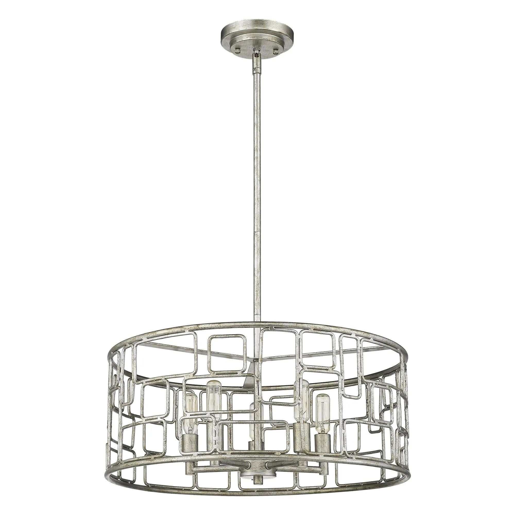 Amoret 5-Light Convertible Pendant in Antique Silver