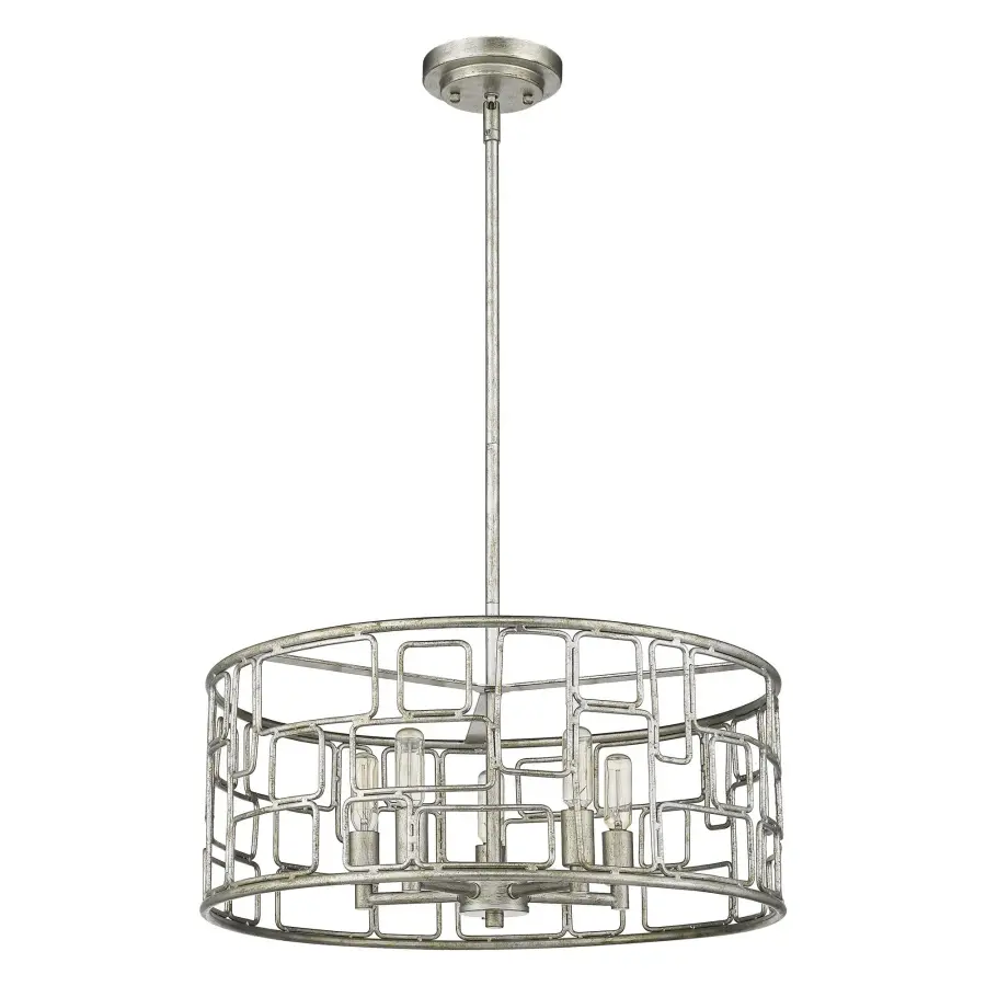 Amoret 5-Light Convertible Pendant in Antique Silver - Image 1