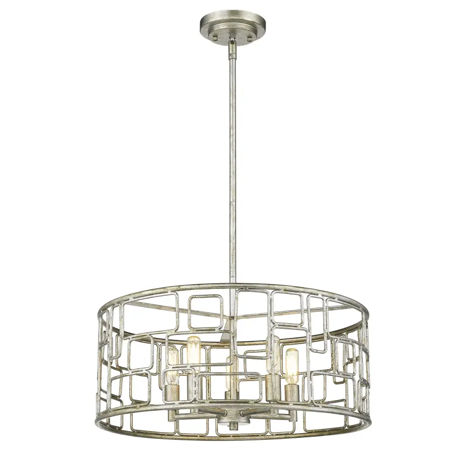 Amoret 5-Light Convertible Pendant in Antique Silver - Image 2