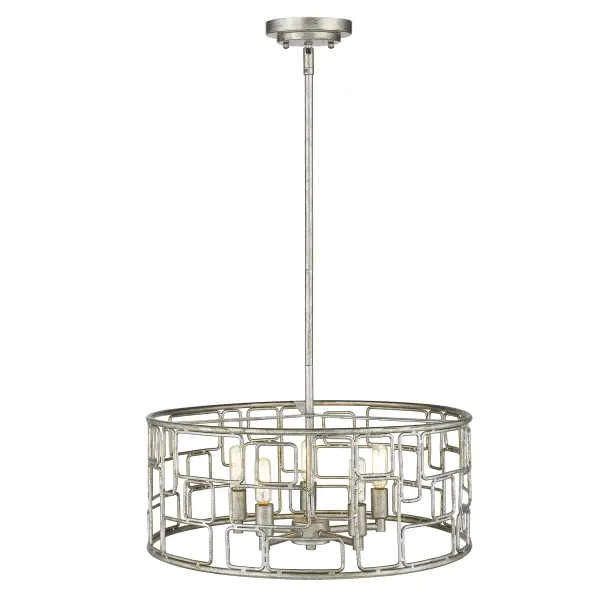 Amoret 5-Light Convertible Pendant in Antique Silver - Image 3