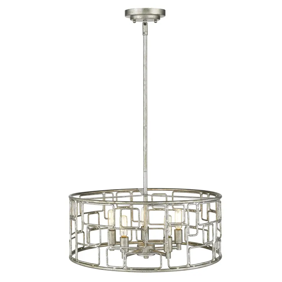 Amoret 5-Light Convertible Pendant in Antique Silver - Image 3