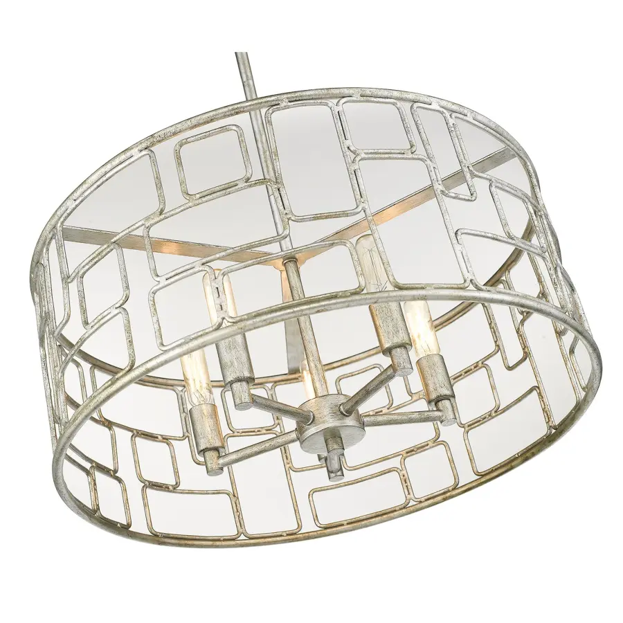 Amoret 5-Light Convertible Pendant in Antique Silver - Image 4