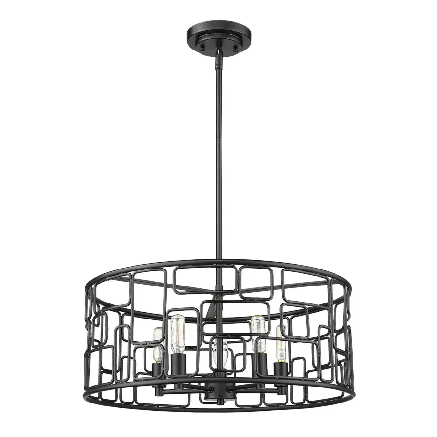 Amoret 5-Light Convertible Pendant in Matte Black - Image 1