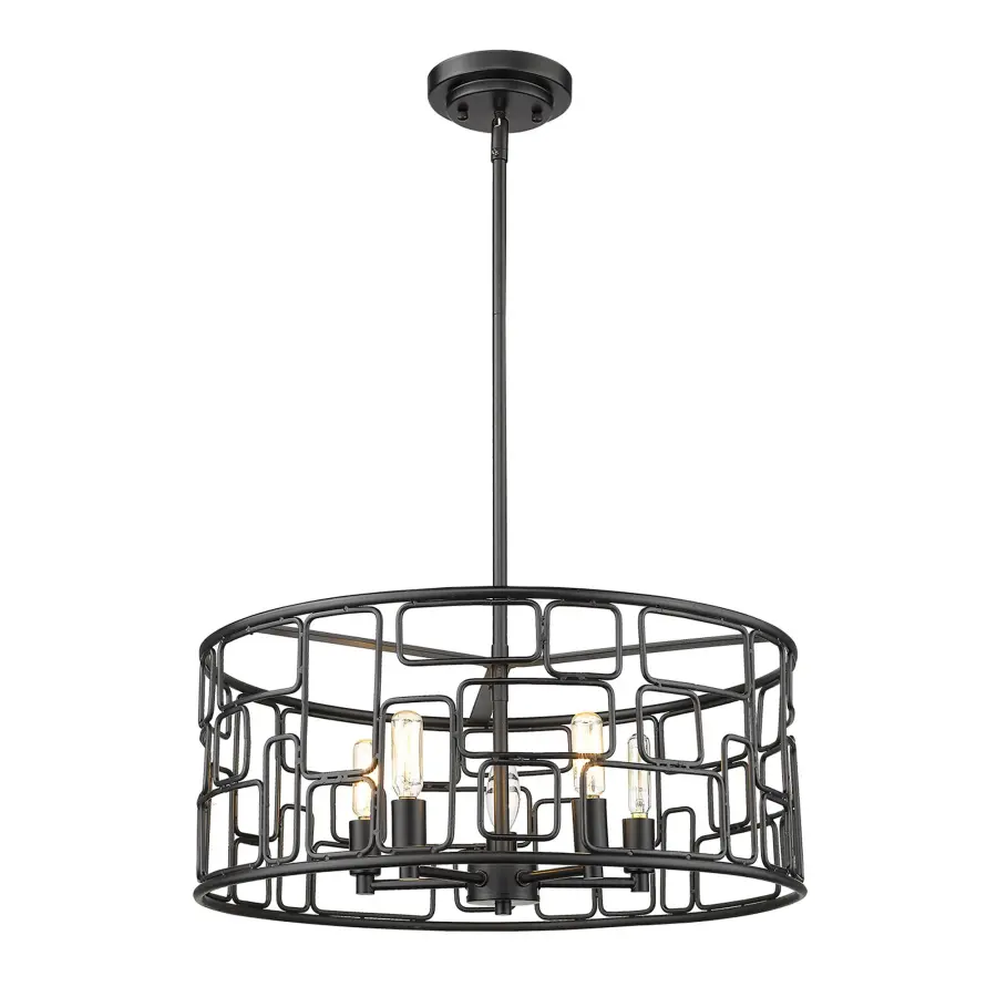 Amoret 5-Light Convertible Pendant in Matte Black - Image 2