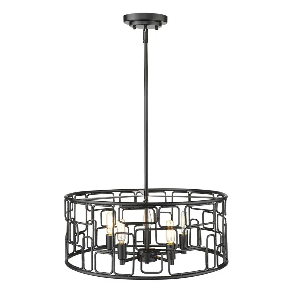 Amoret 5-Light Convertible Pendant in Matte Black - Image 3