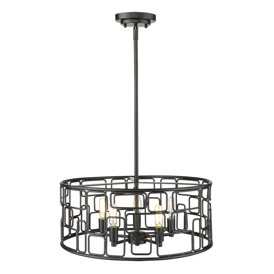 Amoret 5-Light Convertible Pendant in Matte Black - Image 3