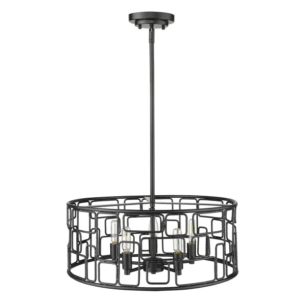 Amoret 5-Light Convertible Pendant in Matte Black - Image 4