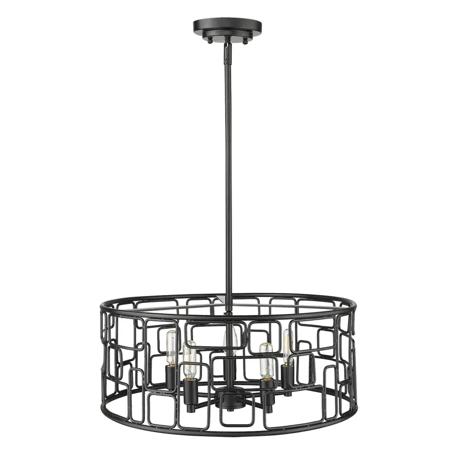 Amoret 5-Light Convertible Pendant in Matte Black - Image 4
