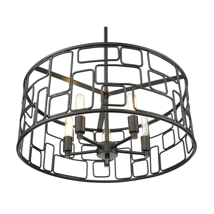 Amoret 5-Light Convertible Pendant in Matte Black - Image 5