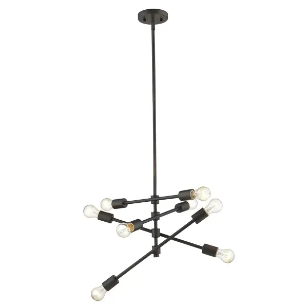 Industrial Elegance: 8-Light Statement Pendant with Adjustable Height - Image 1