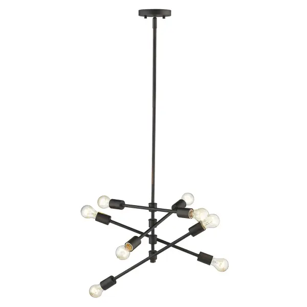 Industrial Elegance: 8-Light Statement Pendant with Adjustable Height - Image 2