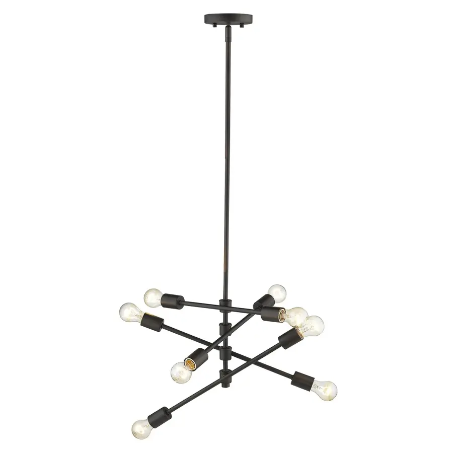 Industrial Elegance: 8-Light Statement Pendant with Adjustable Height - Image 2