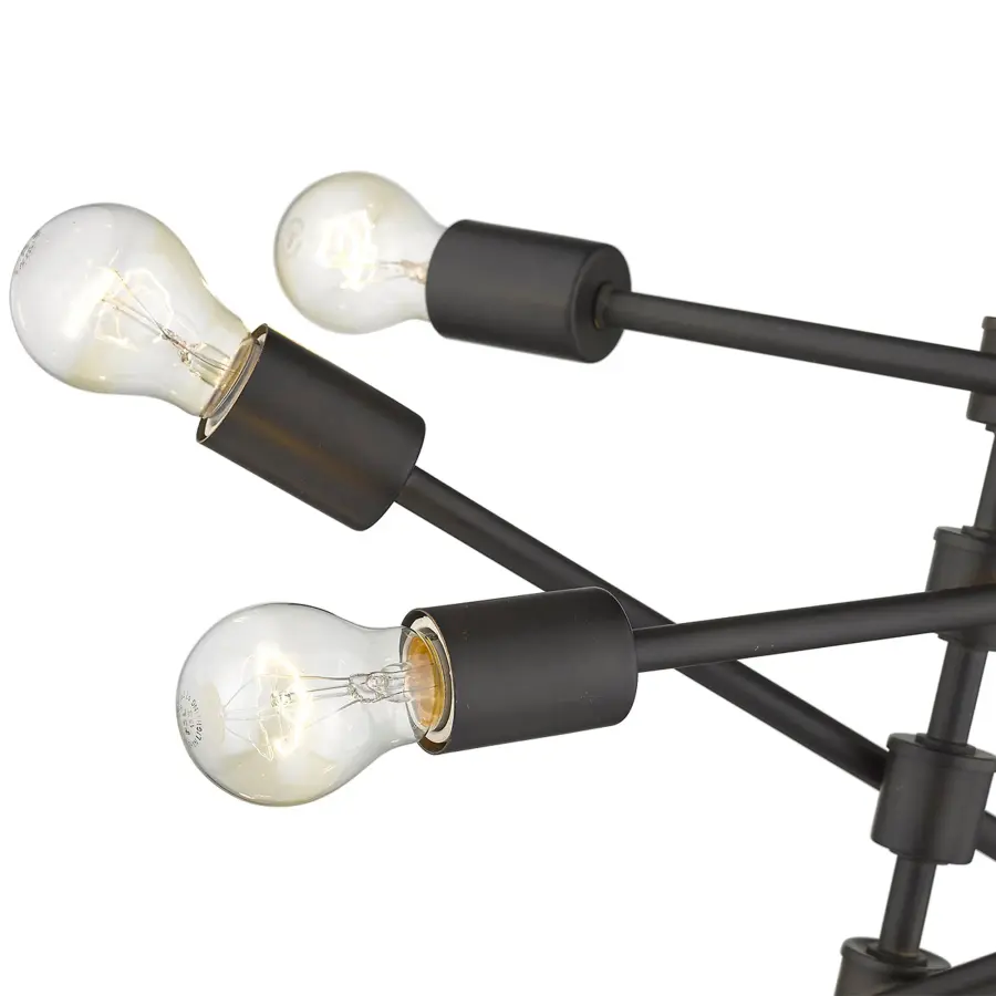 Industrial Elegance: 8-Light Statement Pendant with Adjustable Height - Image 3