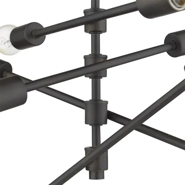 Industrial Elegance: 8-Light Statement Pendant with Adjustable Height - Image 4