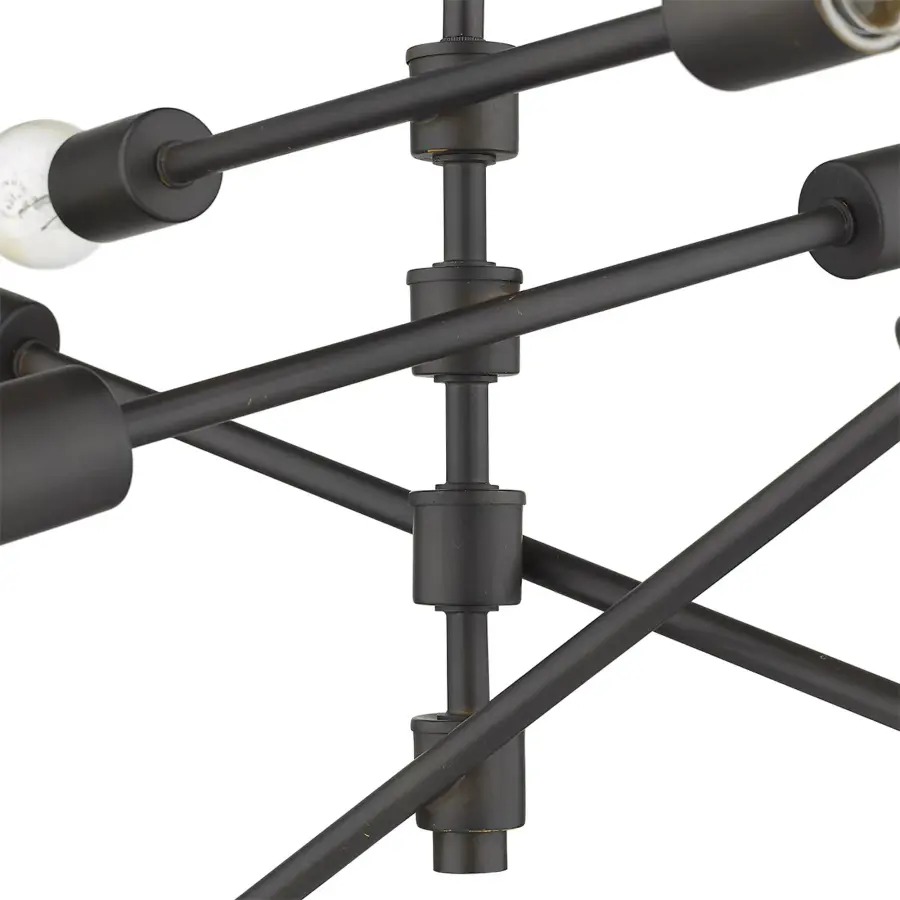 Industrial Elegance: 8-Light Statement Pendant with Adjustable Height - Image 4