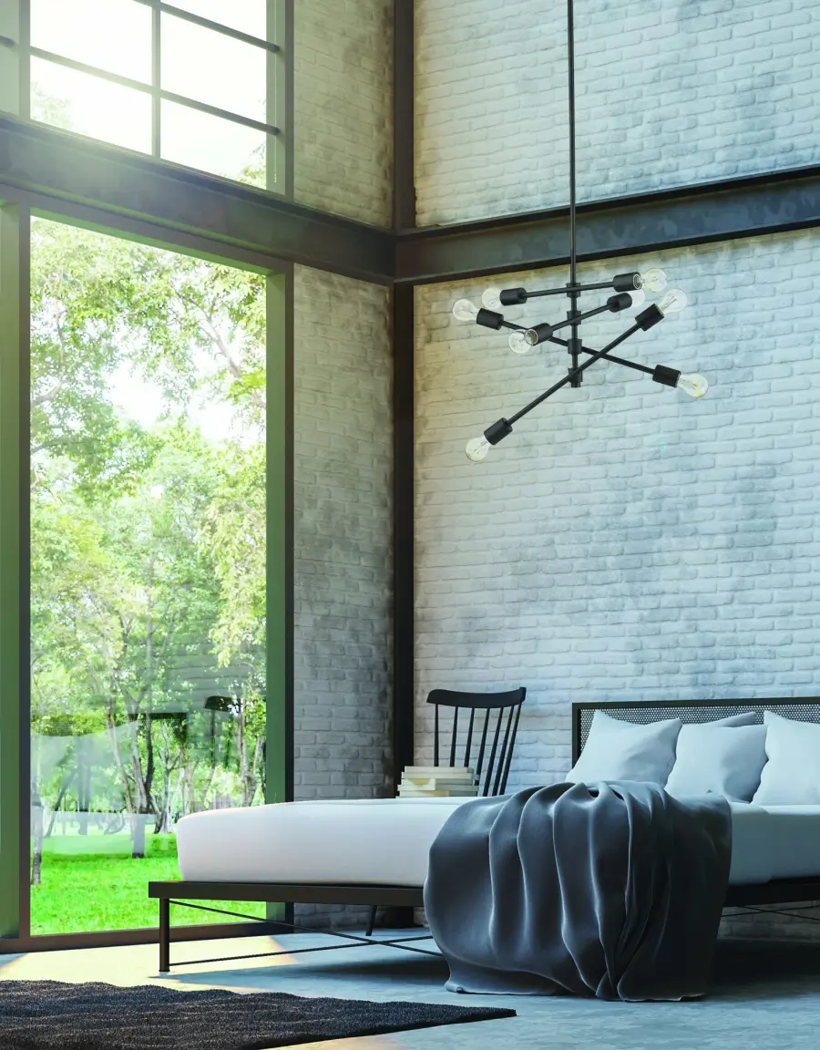 Industrial Elegance: 8-Light Statement Pendant with Adjustable Height - Image 7